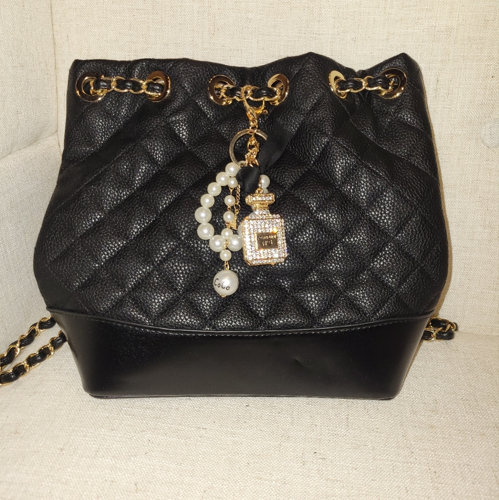 Black backpack purse